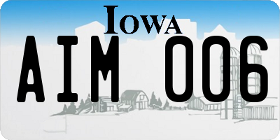 IA license plate AIM006