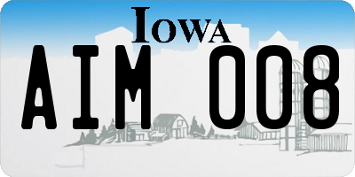 IA license plate AIM008