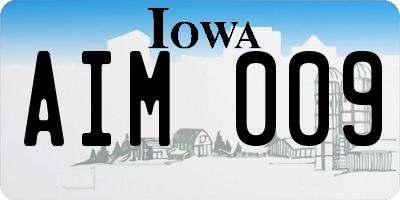 IA license plate AIM009