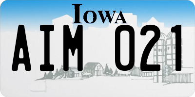 IA license plate AIM021