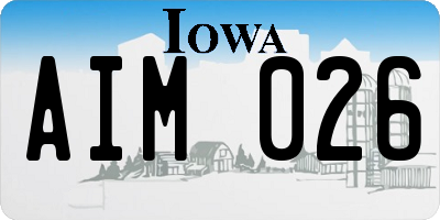 IA license plate AIM026