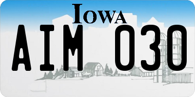 IA license plate AIM030