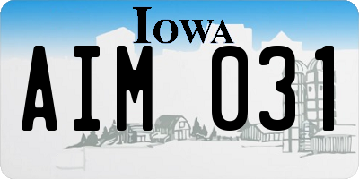 IA license plate AIM031