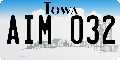 IA license plate AIM032