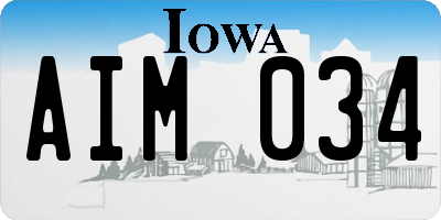 IA license plate AIM034
