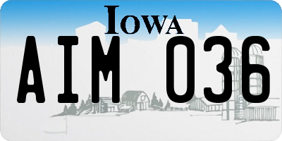 IA license plate AIM036
