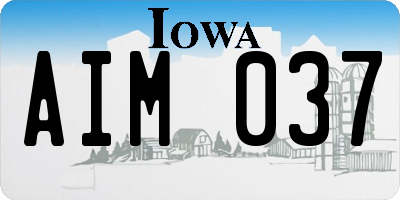 IA license plate AIM037