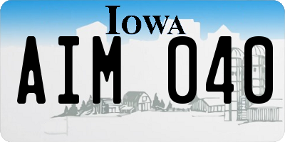 IA license plate AIM040