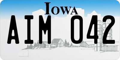 IA license plate AIM042