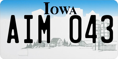 IA license plate AIM043
