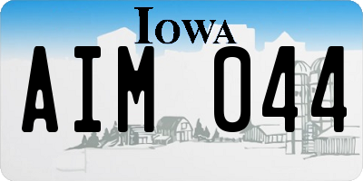IA license plate AIM044