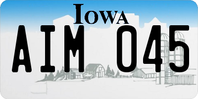 IA license plate AIM045