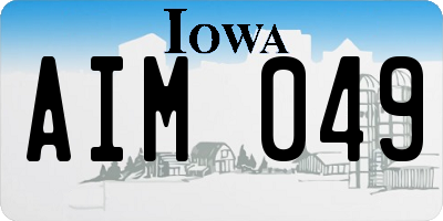 IA license plate AIM049