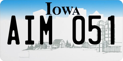 IA license plate AIM051
