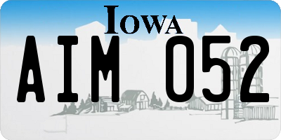IA license plate AIM052
