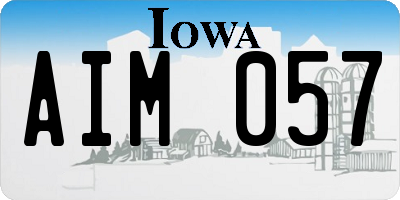 IA license plate AIM057
