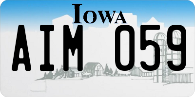 IA license plate AIM059