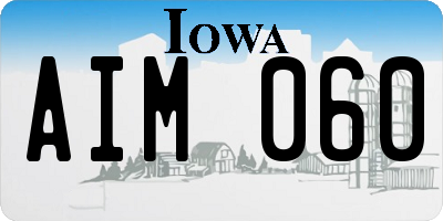 IA license plate AIM060