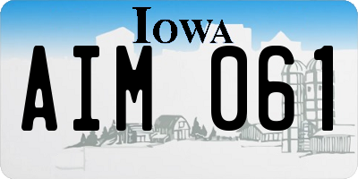 IA license plate AIM061