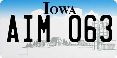 IA license plate AIM063