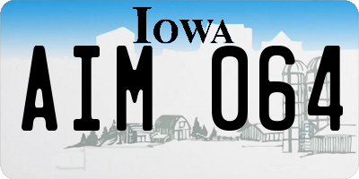 IA license plate AIM064
