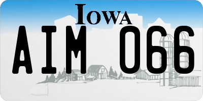 IA license plate AIM066