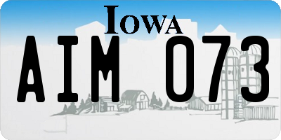 IA license plate AIM073