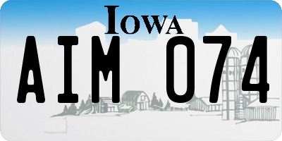 IA license plate AIM074