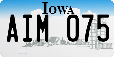 IA license plate AIM075