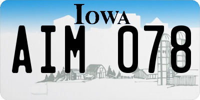 IA license plate AIM078