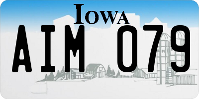IA license plate AIM079