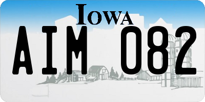 IA license plate AIM082
