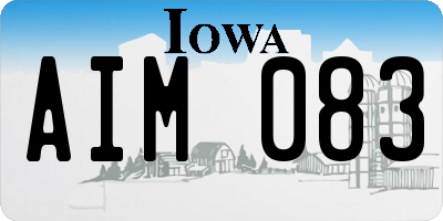 IA license plate AIM083