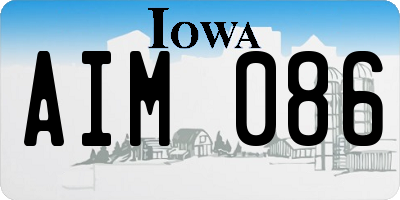 IA license plate AIM086