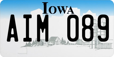 IA license plate AIM089