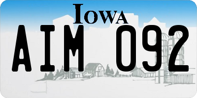 IA license plate AIM092
