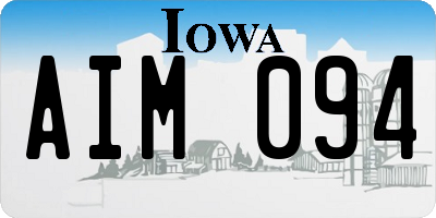 IA license plate AIM094