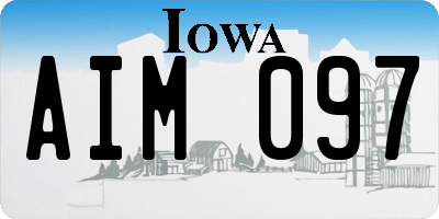 IA license plate AIM097