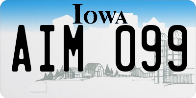 IA license plate AIM099