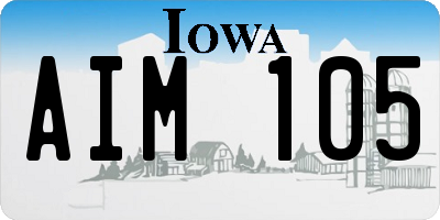 IA license plate AIM105