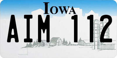 IA license plate AIM112