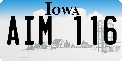 IA license plate AIM116