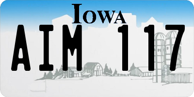 IA license plate AIM117