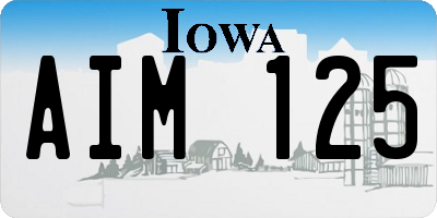 IA license plate AIM125