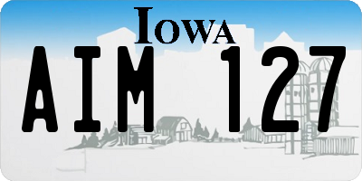IA license plate AIM127