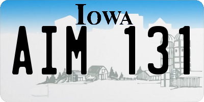 IA license plate AIM131