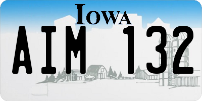 IA license plate AIM132