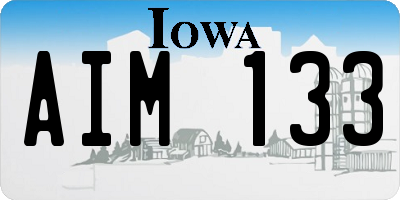 IA license plate AIM133