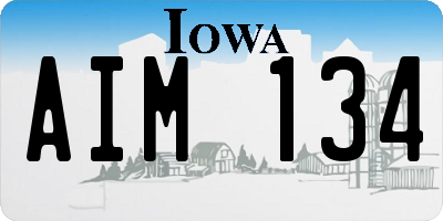 IA license plate AIM134