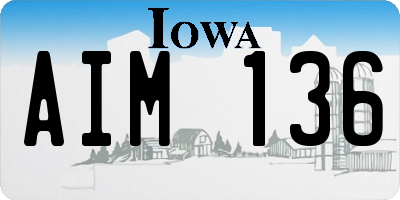 IA license plate AIM136